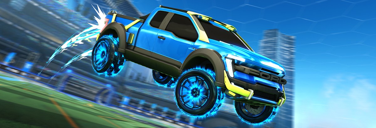The Ford F-150 Rocket League edition as seen in the hit game Rocket League.