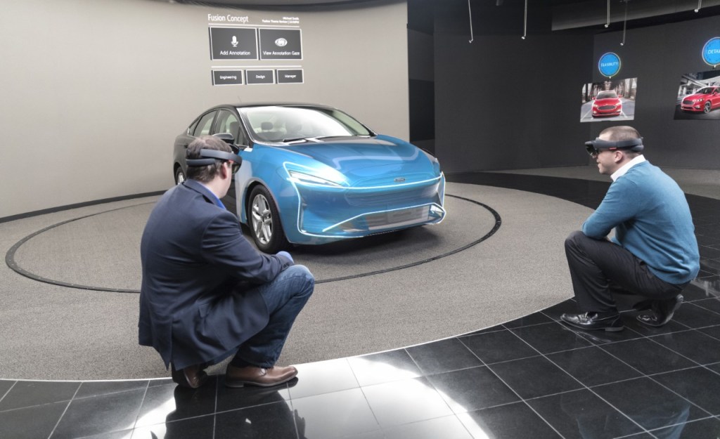 Ford workers testing Microsoft HoloLens with Ford Fusion