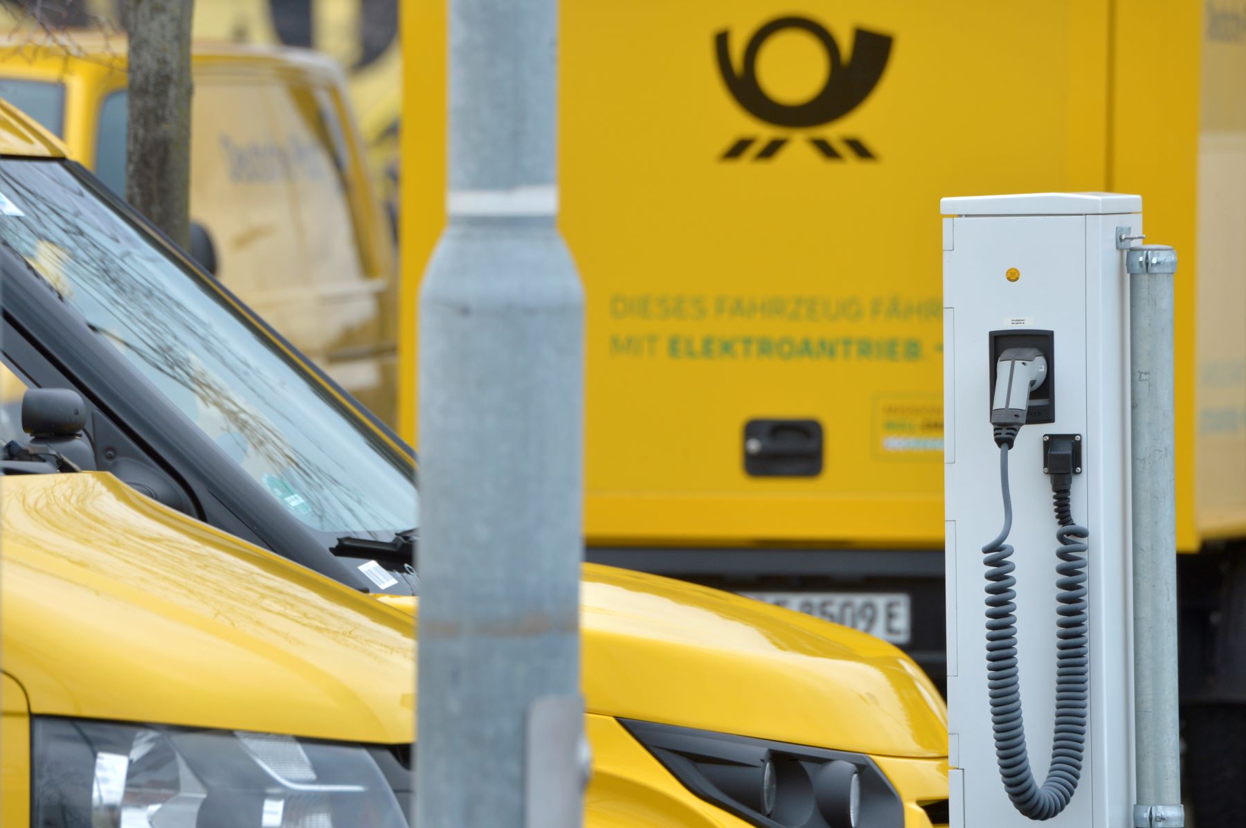 German company Deutsche Post's StreetScooter electric transporter charging stations