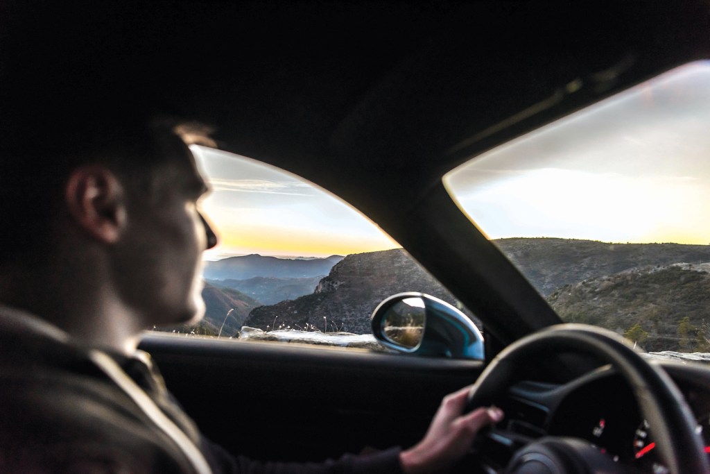 A 2018 Porsche 991 Carrera T sports car driving on the narrow mountain roads of Col de Turini in south-east France, taken on January 15, 2018. (Photo by Rich Pearce/Total 911 Magazine/Future via Getty Images).