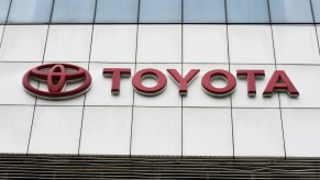 toyota logo on building