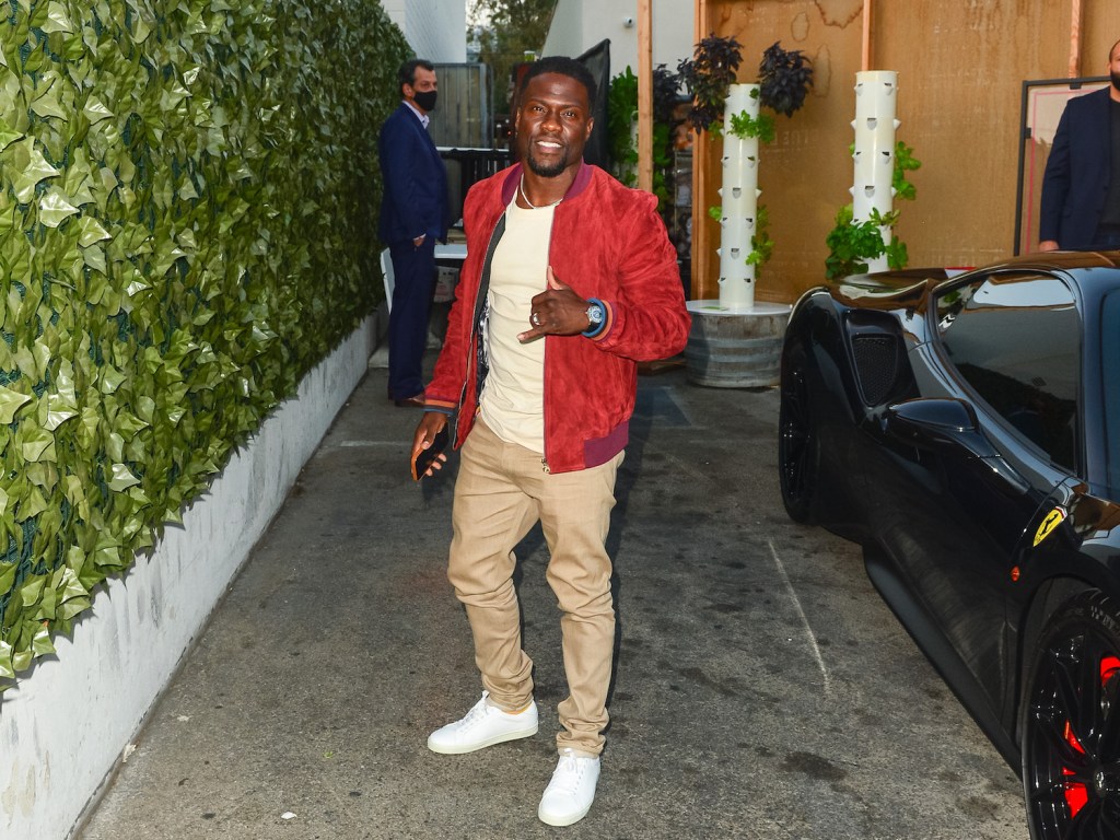 LOS ANGELES, CA - SEPTEMBER 01: Kevin Hart is seen on September 01, 2021 in Los Angeles, California.  (Photo by JOCE/Bauer-Griffin/GC Images). On Comedians in Cars Get Coffee Jerry Seinfeld says Kevin Hart And This Classic 1959 Porsche 718 RSK Have Three Things In Common