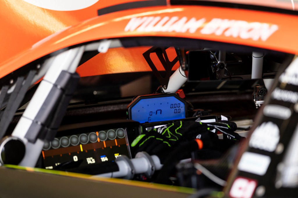 DAYTONA BEACH, FLORIDA - SEPTEMBER 07: A detail view of the #24 NASCAR Next Gen car driven by William Byron is seen in the garage during the NASCAR Cup Series test at Daytona International Speedway on September 07, 2021 in Daytona Beach, Florida. The NASCAR next gen transmission is a P1334 five-speed manual-sequential transaxle transmission built by Xtrac. (Photo by James Gilbert/Getty Images)