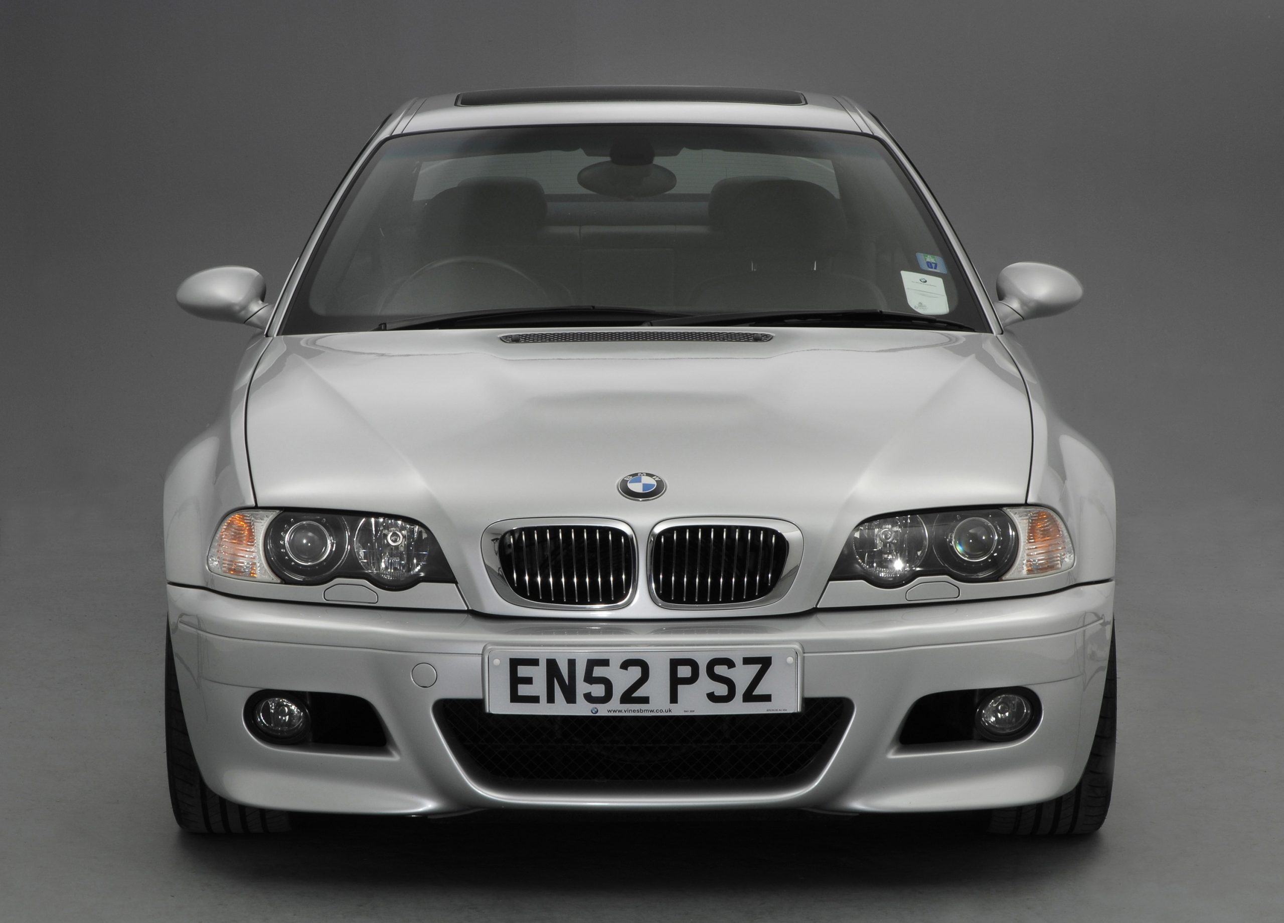 The front nose of a 2002 BMW M3 coupe