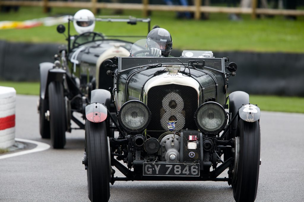 CHICHESTER, ENGLAND - SEPTEMBER 08:  1930 Bentley 4.5-litre Supercharged, driven by entrant Robert Fink in The Brooklands Trophy at Goodwood on September 8th 2017 in Chichester, England. (Photo by Michael Cole/Corbis via Getty Images) This is a car that both James Bond and Jay Leno own.
