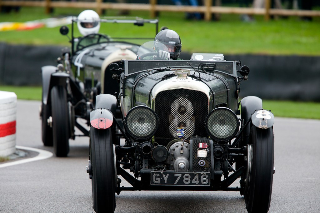 CHICHESTER, ENGLAND - SEPTEMBER 08: 1930 Bentley 4.5-litre Supercharged, driven by entrant Robert Fink in The Brooklands Trophy at Goodwood on September 8th 2017 in Chichester, England. (Photo by Michael Cole/Corbis via Getty Images) This is a car that both James Bond and Jay Leno own.
