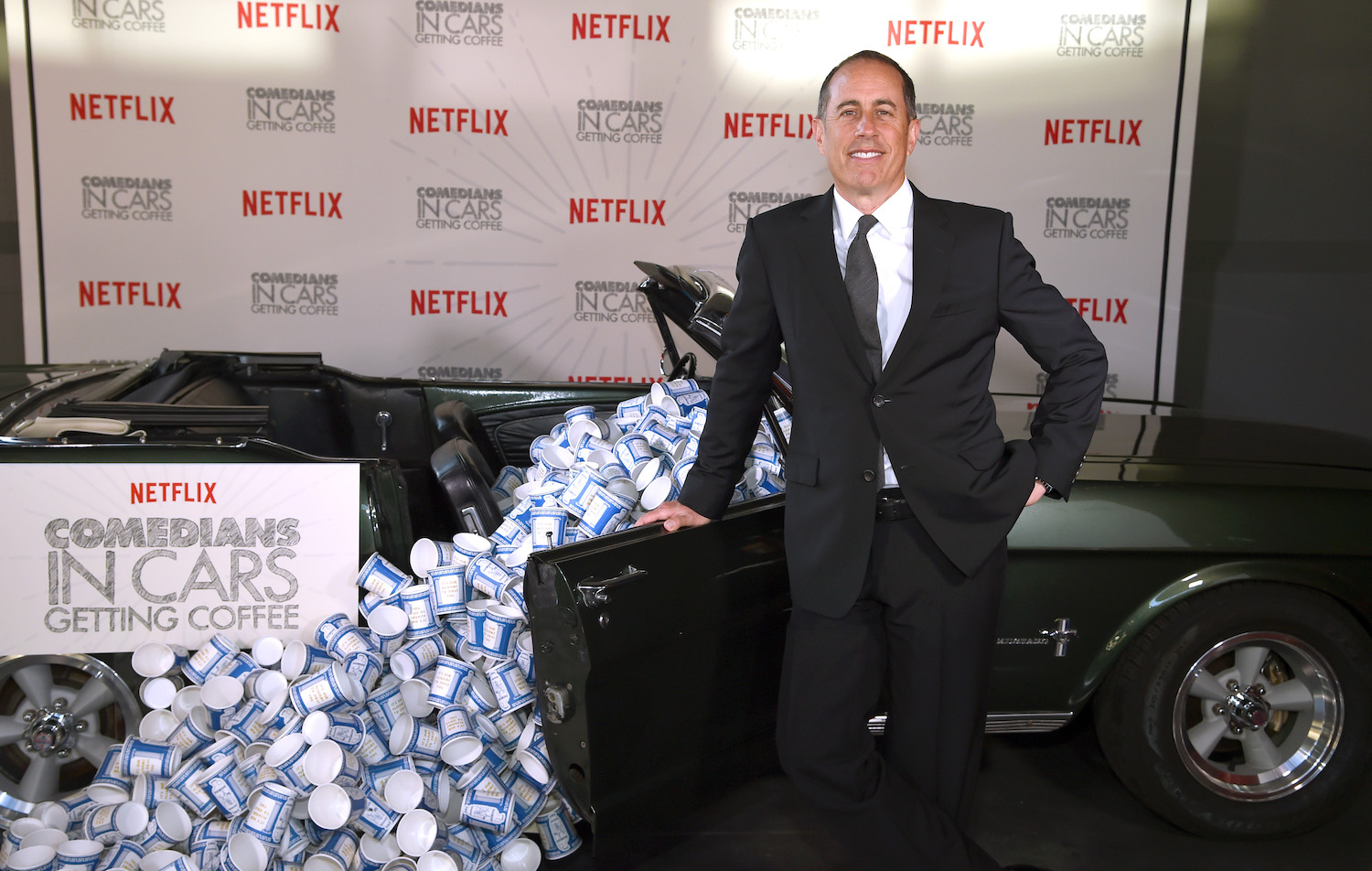 See the ridiculous movie car Jerry Seinfeld takes Seth Rogen for a cup of coffee in during comedians in cars getting coffee.