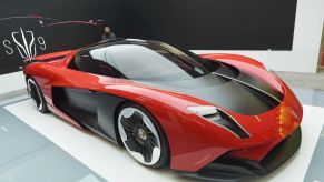 A Hong Qi supercar S9 model with over 1,400 horsepower at the Shanghai Auto Show in China