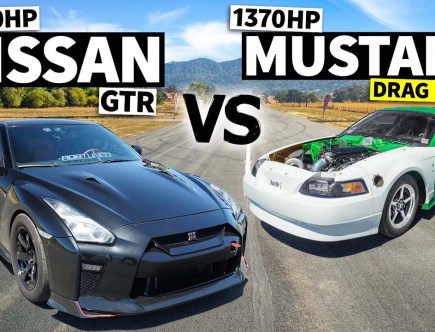 Drag Race: 1,400 HP Nissan GT-R vs Ford Mustang