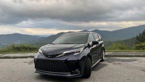 The 2021 Toyota Sienna in front of mountains