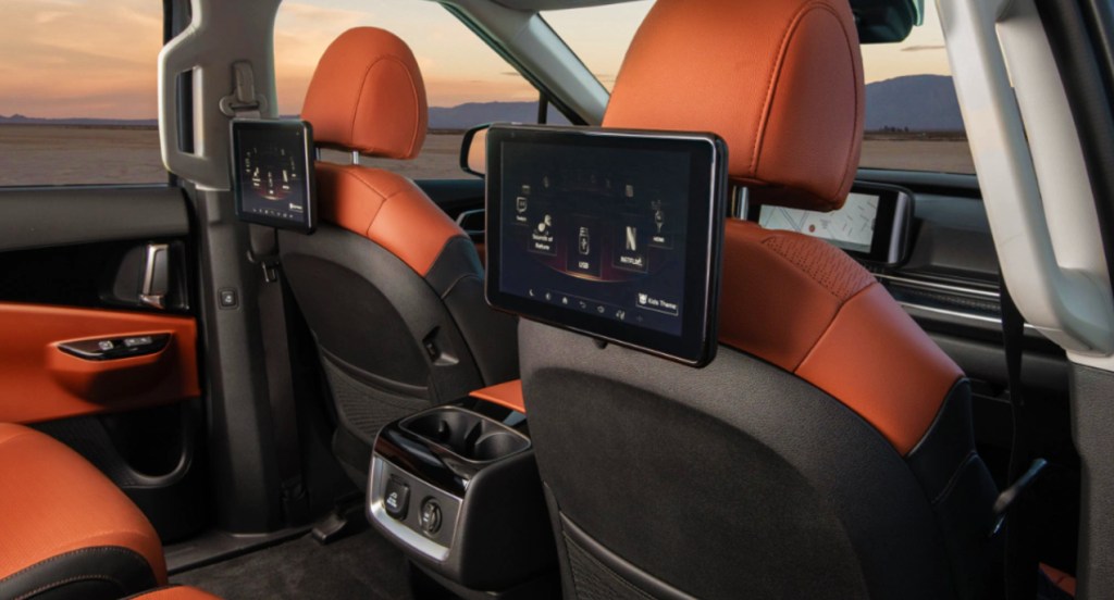 Kia Carnival interior photo featuring the rear entertainment system