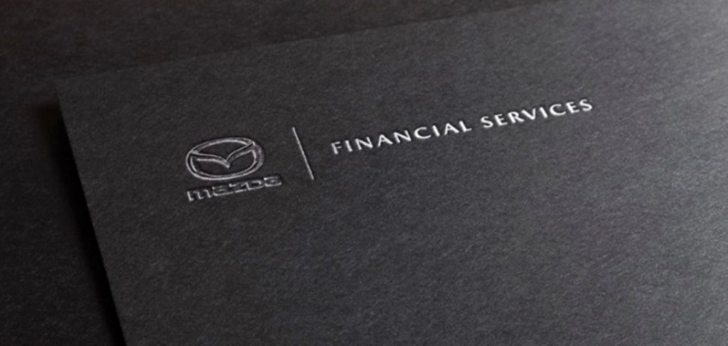A Mazda Financial Services plaque
