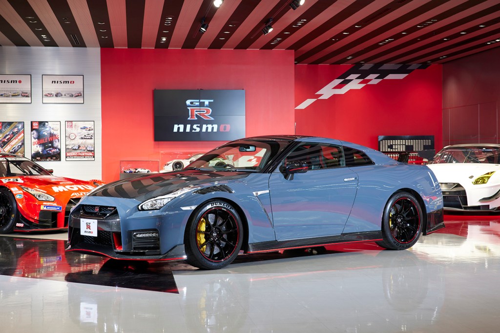 A Nissan GT-R NISMO in a showroom.