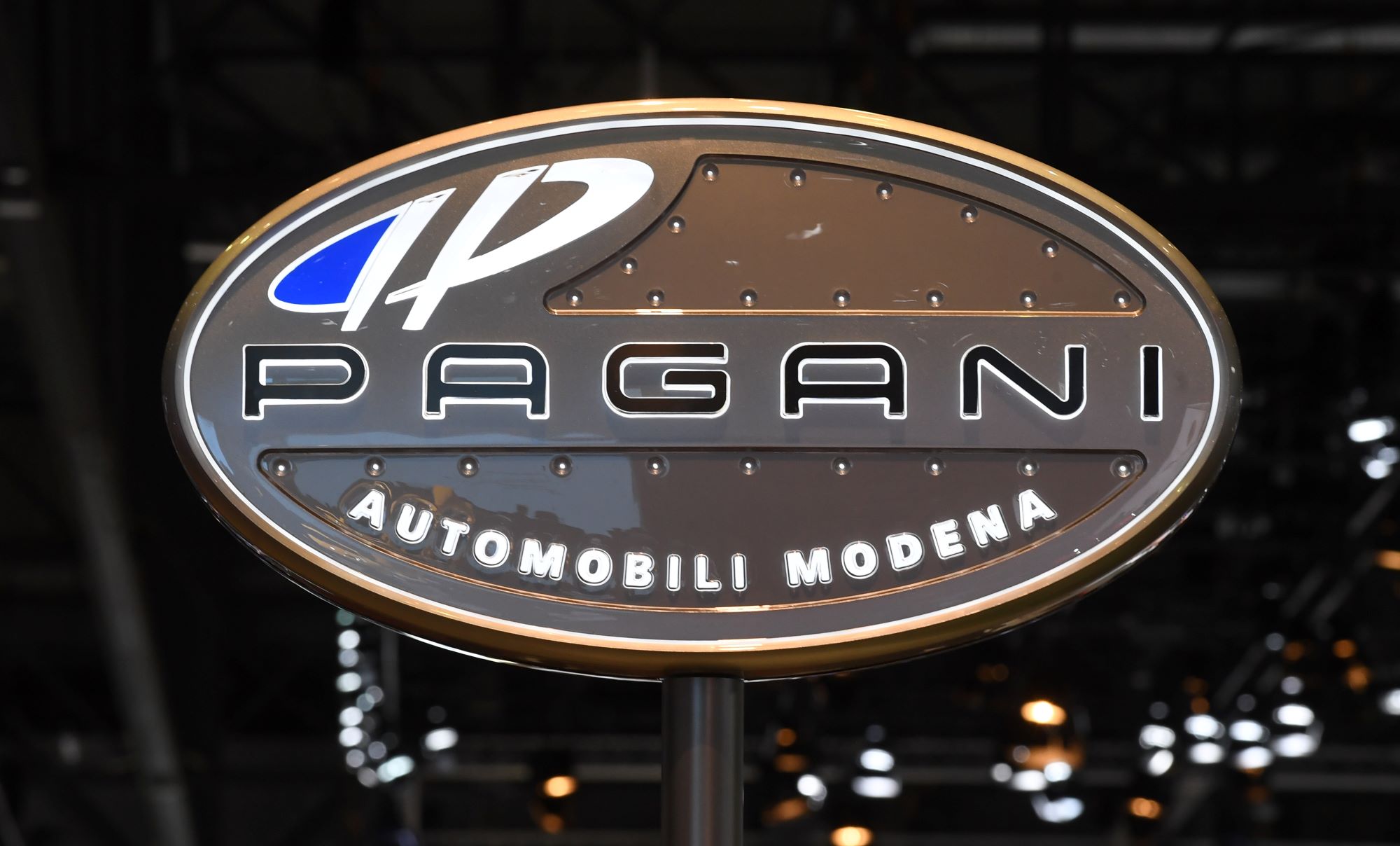 A Pagani sign, makers of the Huayra Tricolore.