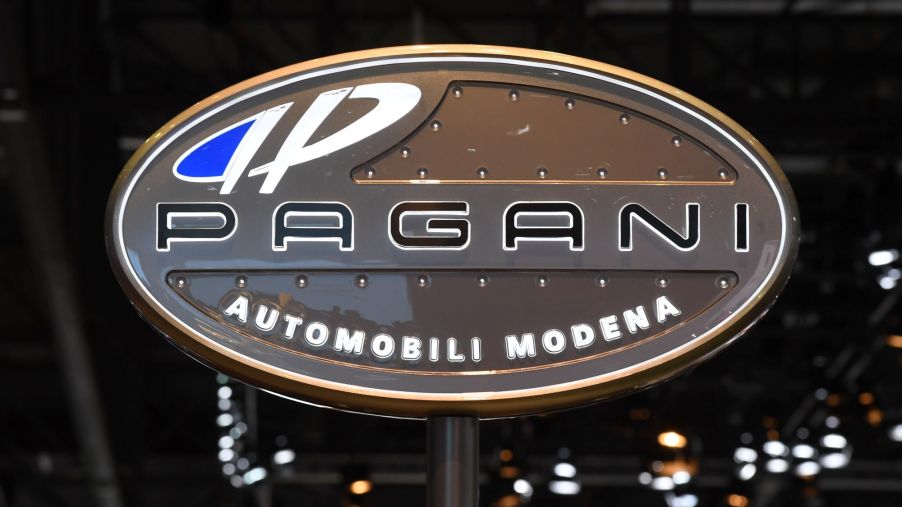 A Pagani sign, makers of the Huayra Tricolore.