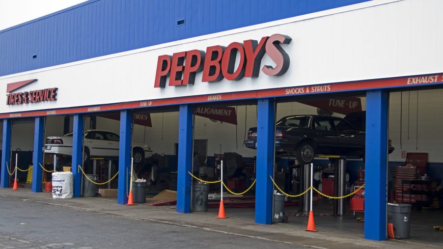 Pep Boys Auto Shop Servicing Cars