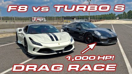 Drag Race: 1,000 HP Porsche 911 vs Ferrari F8 Tributo