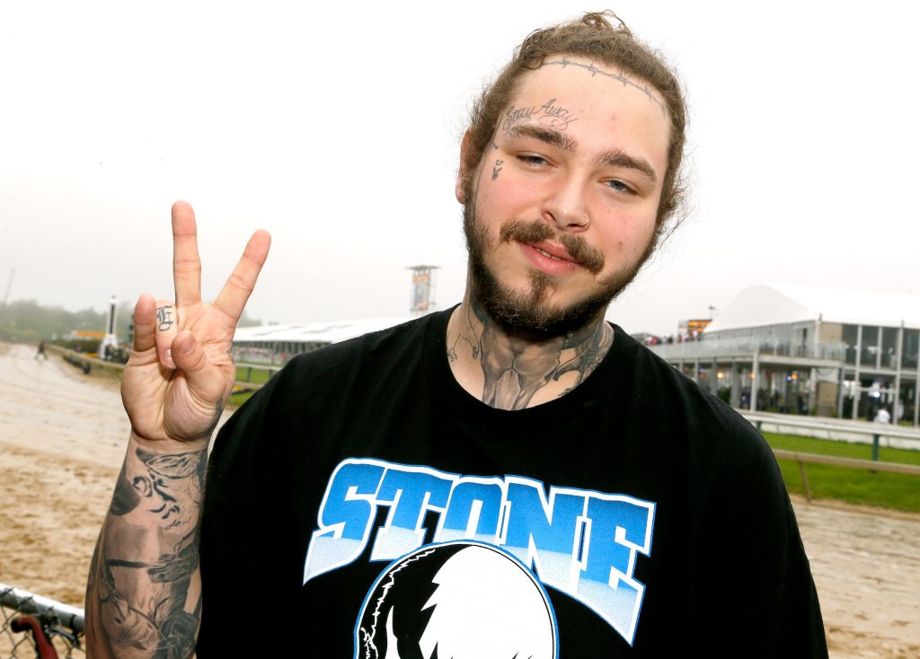 Music artist Post Malone attends the Stronach Group Chalet at the 143rd Preakness Stakes in May 2018