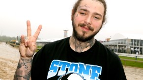 Music artist Post Malone attends the Stronach Group Chalet at the 143rd Preakness Stakes in May 2018