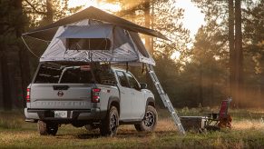 Rooftop tent on gray 2022 Nissan Frontier