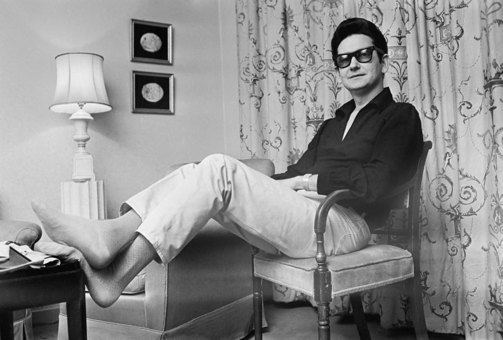 Roy Orbison sits in his room at the Westbury Hotel, London, in March 1967