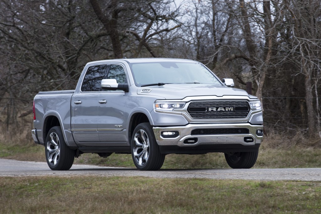Silver 2022 Ram 1500 driving by a forest, will the new Backcountry Edition be good for off-road driving?
