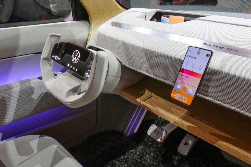 Steering wheel and touchscreen in Volkswagen ID. LIFE