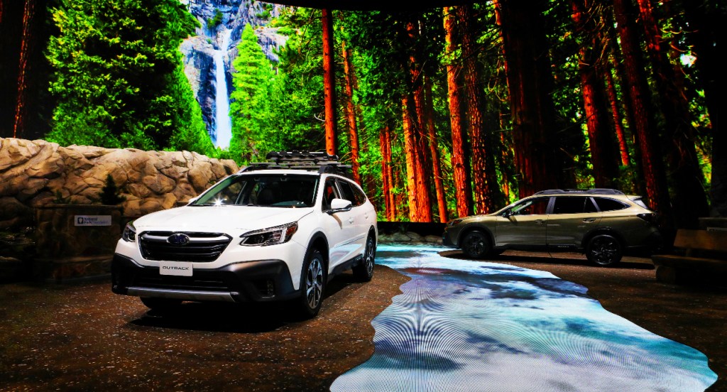 2020 Subaru Outback XT vehicles are on display at the 112th Annual Chicago Auto Show at McCormick Place in Chicago, Illinois on February 6, 2020.