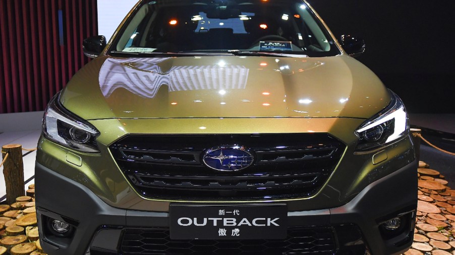 The Subaru Motor Outback car is on displayed during the 19th Shanghai International Automobile Industry Exhibition, also known as Auto Shanghai 2021, at National Exhibition and Convention Center (Shanghai) on April 23, 2021 in Shanghai, China.