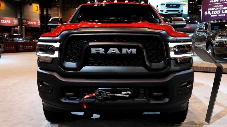 A red 2019 RAM 2500 Power Wagon is on display at the 111th Annual Chicago Auto Show at McCormick Place in Chicago, Illinois on February 8, 2019.