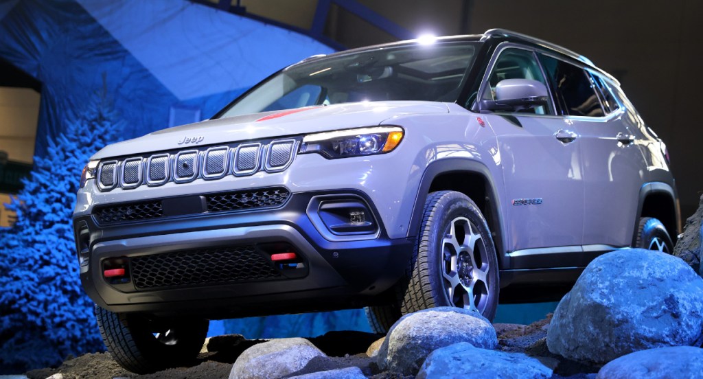 The new Jeep Compass Trailhawk is introduced to the media at the Chicago Auto Show on July 14, 2021 in Chicago, Illinois. The show, which opens to the public tomorrow, is the first major auto show to be held in the United States since the start of the pandemic.