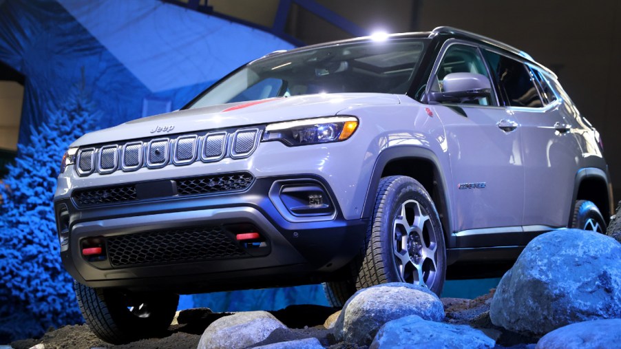 The new Jeep Compass Trailhawk is introduced to the media at the Chicago Auto Show on July 14, 2021 in Chicago, Illinois. The show, which opens to the public tomorrow, is the first major auto show to be held in the United States since the start of the pandemic.