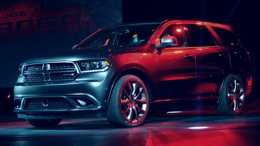 The 2014 Dodge Durango RT, is unveiled during the second press preview day at the New York International Automobile Show March 28, 2013 in New York.