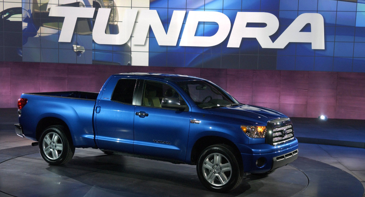 The all-new 2007 Toyota Tundra full-size pickup is unveiled at the Chicago Auto Show at McCormick Place in Chicago, Illinois, Thursday, February 9, 2006.