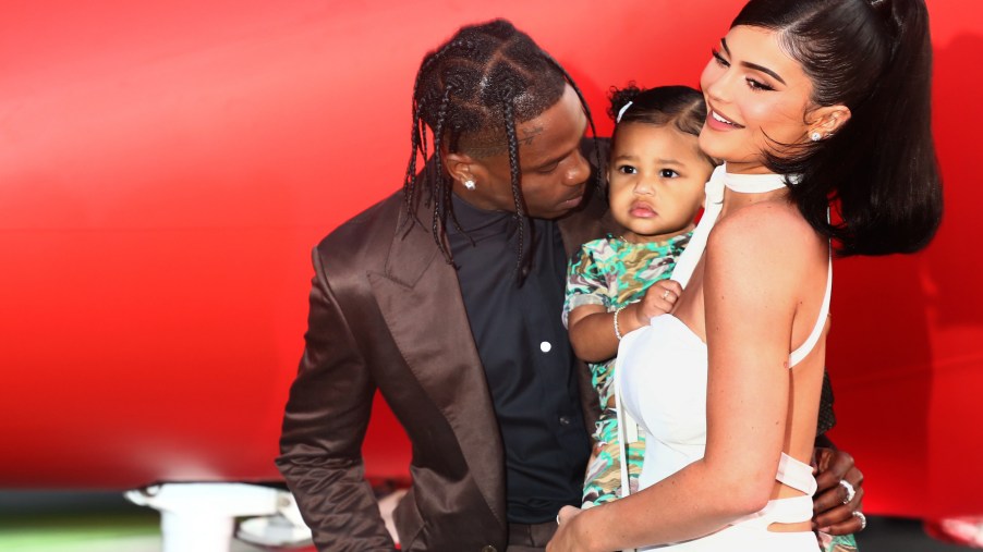 Travis Scott and Kylie Jenner with their daughter Stormi in August 2019