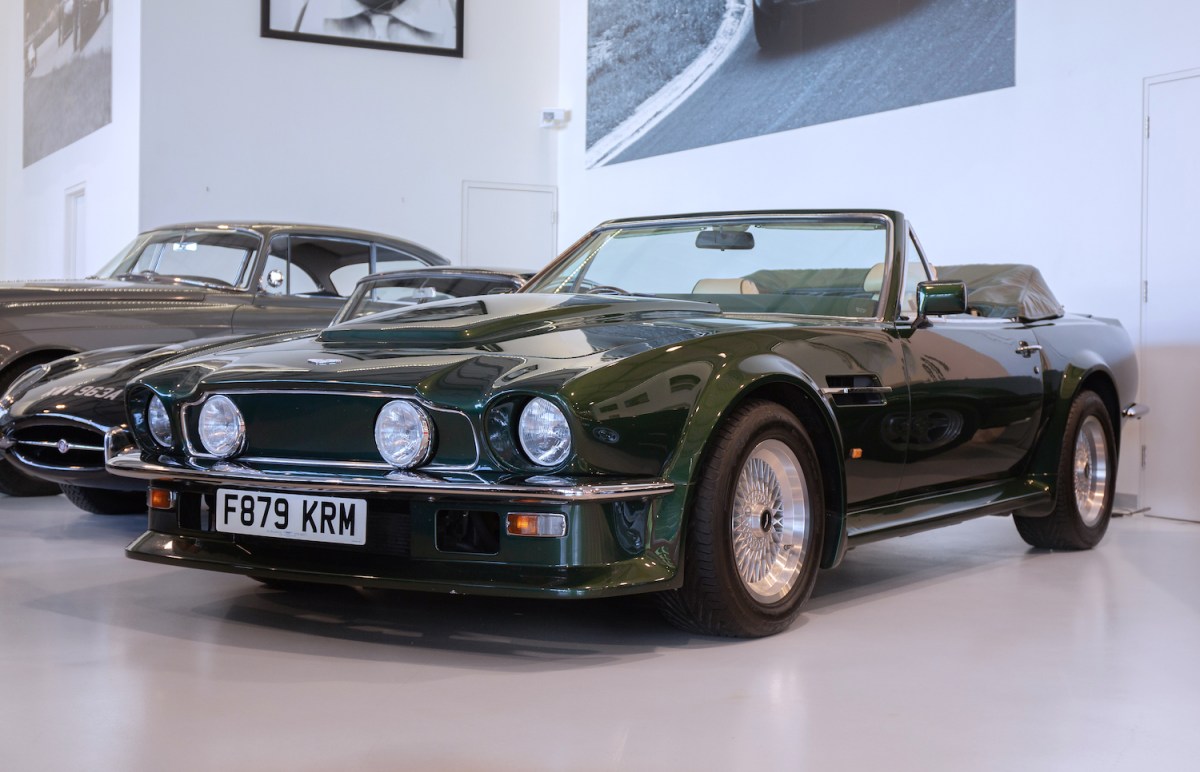 Aston Martin V8 Volante on display in  London