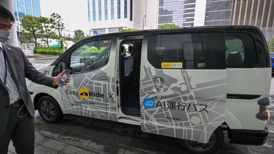 Nissan autonomous self-driving vehicle debut during press preview and operations test in Yokohama, Kanagawa Prefecture, Japan