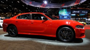 dodge charger on display in chicago