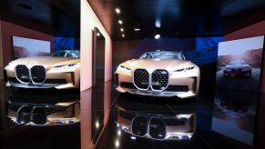 A BMW i4 electric car