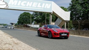 Jaguar F-Type driving on track