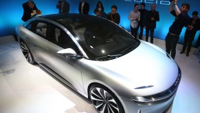 Lucid Air on display in Fremont