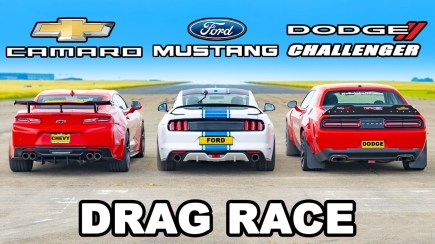 Drag Race: Mustang vs Camaro vs Charger