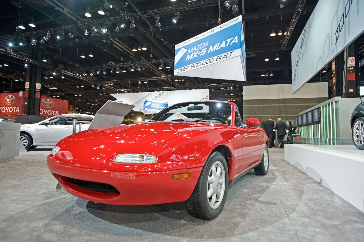 1990 Mazda MX-5 Miata on display in Chicago