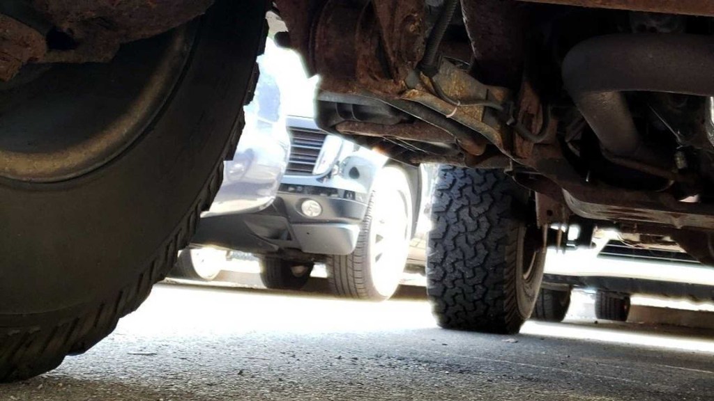 Rusty under carriage of a Jeep Wrangler