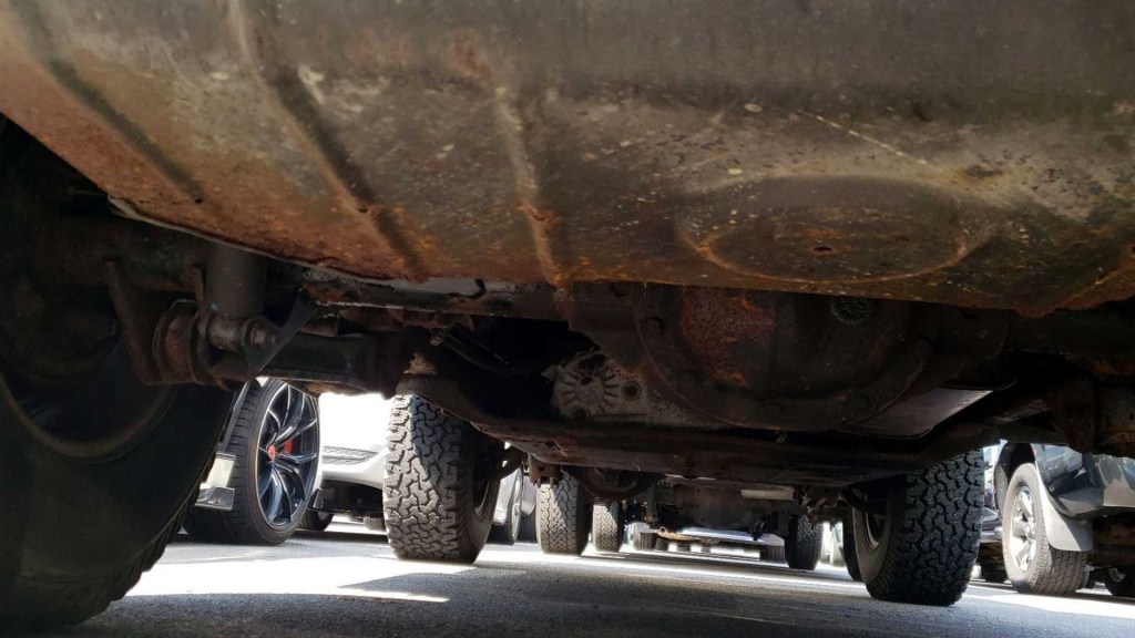 Rusty under carriage of a Jeep Wrangler