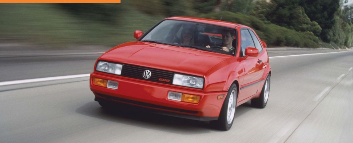 Volkswagen Corrado VR6 driving down the road