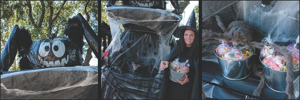 A spider Halloween costume for an SUV.