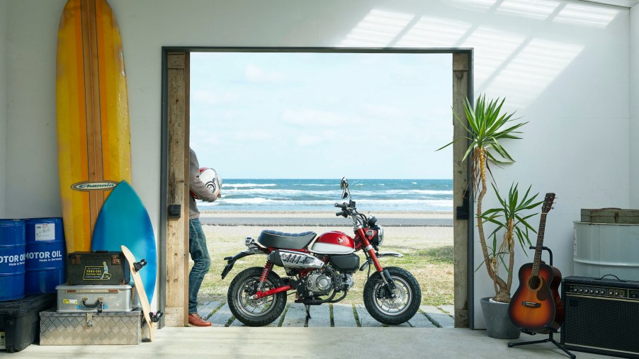 2021 Honda Monkey shot from the side with the ocean in the background