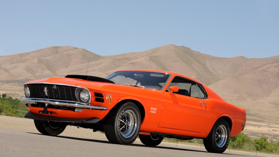 1970 Ford Mustang Boss 429 parked outside