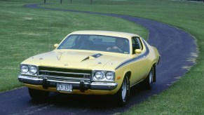 The Dukes of Hazzard used a yellow Plymouth Road Runner like this 1974 model as Daisy Duke's car
